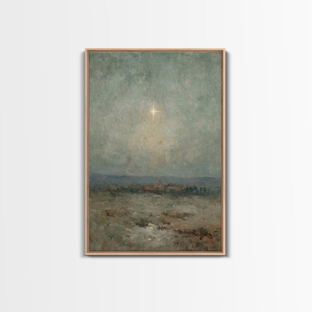 Silent Night Sky | Framed Canvas Print | Christian Wall Art | Christian Art Canvas | Christmas Art | Christian Christmas Art | Christian Gi