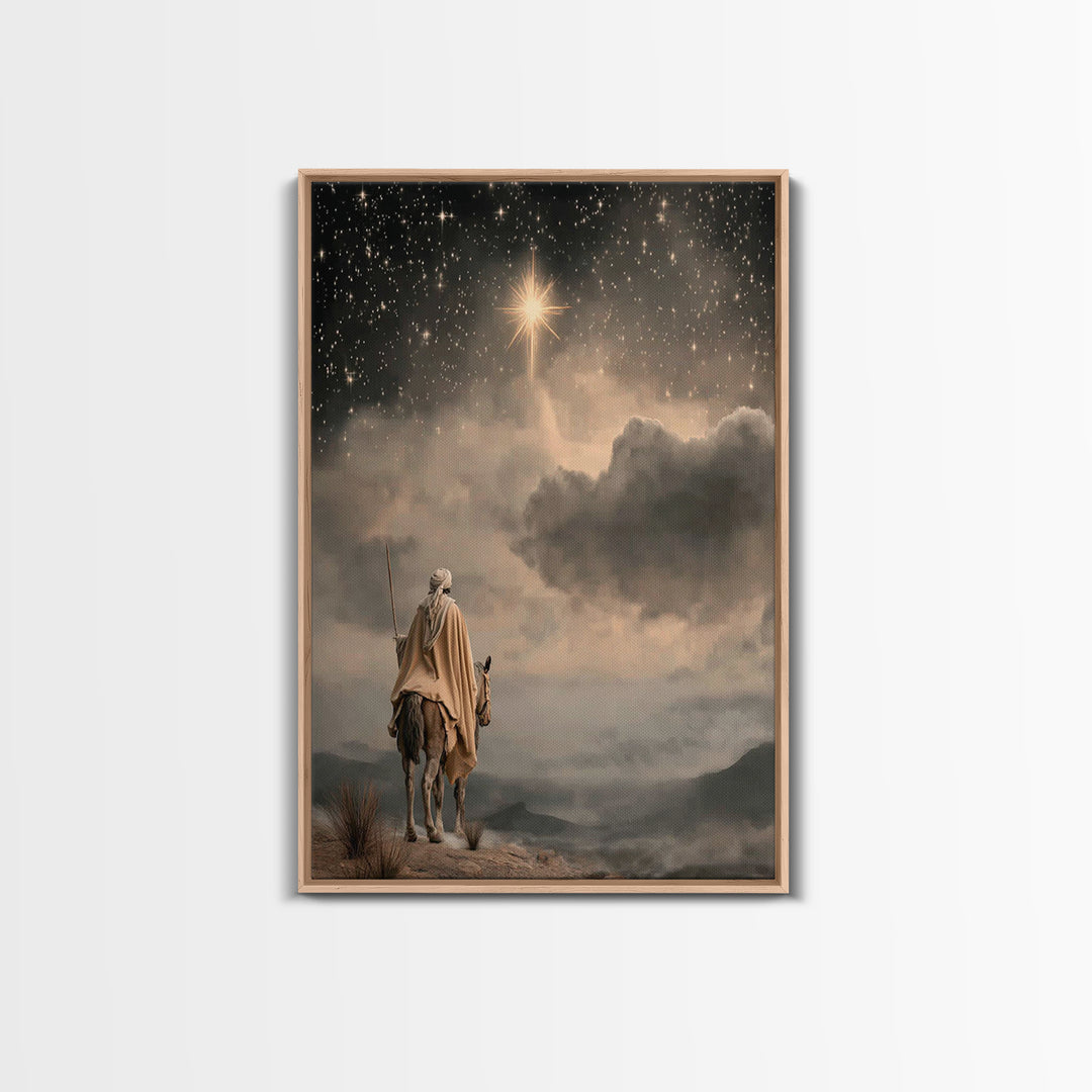 Holy Bethlehem Star, Framed Canvas Print, Christian Wall Art, Christian Art Canvas, Christmas Art, Christian Christmas Art, Christian Gift