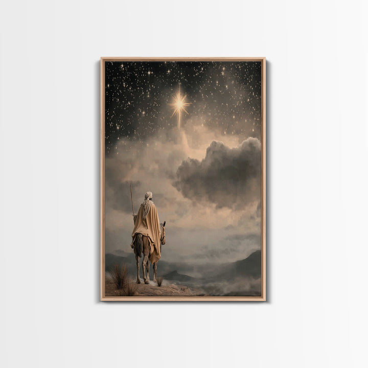 Holy Bethlehem Star, Framed Canvas Print, Christian Wall Art, Christian Art Canvas, Christmas Art, Christian Christmas Art, Christian Gift