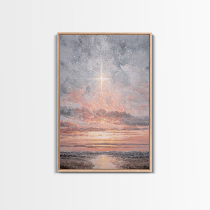 Celestial Promise | Framed Canvas Print | Christian Wall Art | Christian Art Canvas | Christmas Art | Christian Christmas Art | Christian D