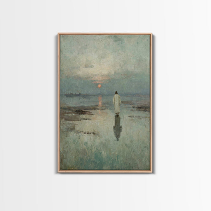 Sunset Messiah – Framed Canvas Print – Christian Wall Art – Christian Art Canvas – Jesus Painting – Christmas Art Prints