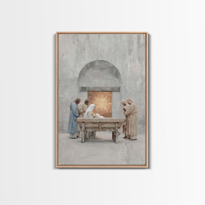 Humble Adoration, Framed Canvas Print, Christian Wall Art, Christian Art Canvas, Christmas Art, Christian Christmas Art, Christian Decorati