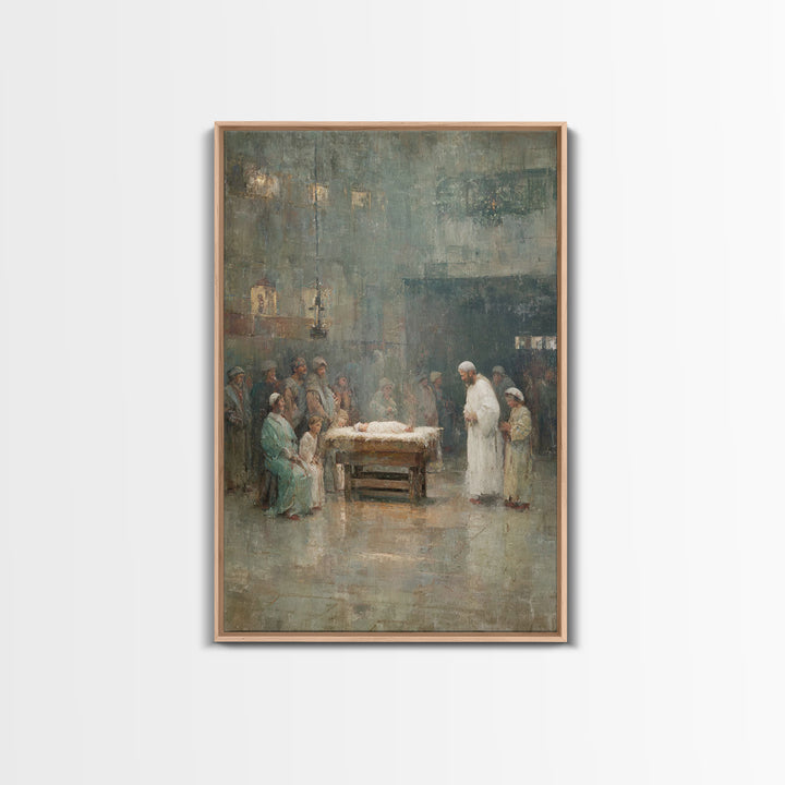 Sacred Gathering, Framed Canvas Print, Christian Wall Art, Christian Art Canvas, Christmas Art, Christian Christmas Art, Christian Gift Ide