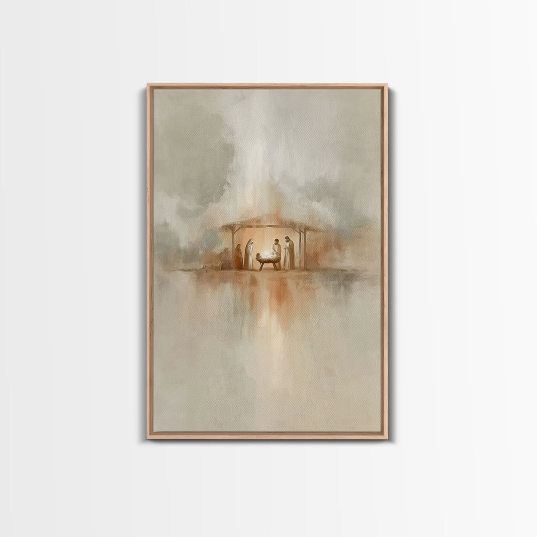 Radiant Manger Light – Framed Canvas Print – Christian Wall Art – Christian Art Canvas – Christmas Art – Christian Christmas Art – Christia