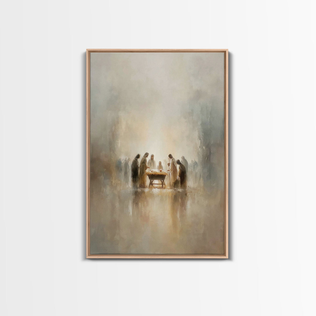 Sacred Gathering | Framed Canvas Print | Christian Wall Art | Christian Art Canvas | Christmas Art | Christian Christmas Art | Christian De