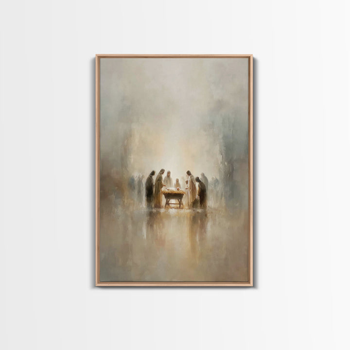 Sacred Gathering | Framed Canvas Print | Christian Wall Art | Christian Art Canvas | Christmas Art | Christian Christmas Art | Christian De