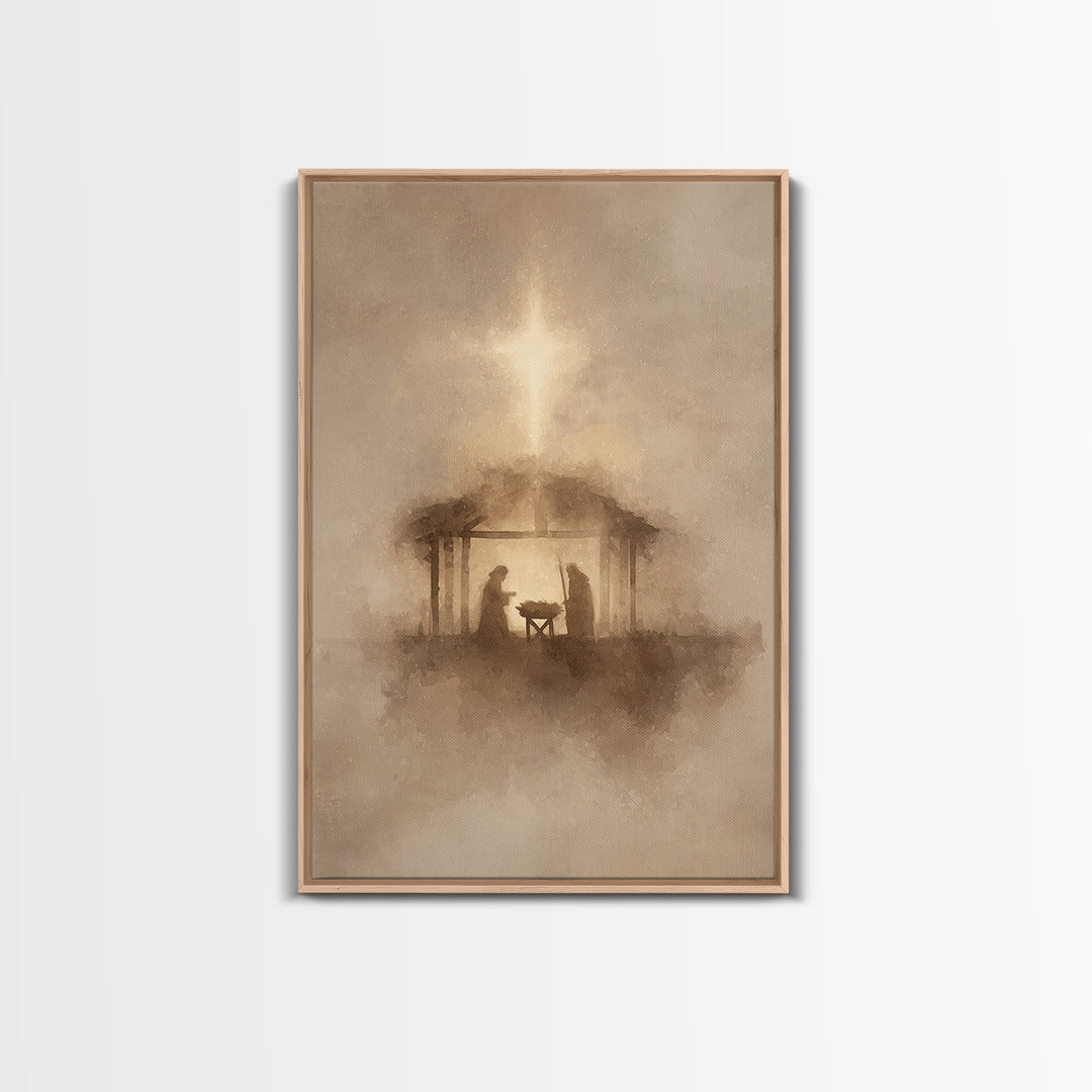Guiding Star Peace | Framed Canvas Print | Christian Wall Art | Christian Art Canvas | Christmas Art | Christian Christmas Art | Christian