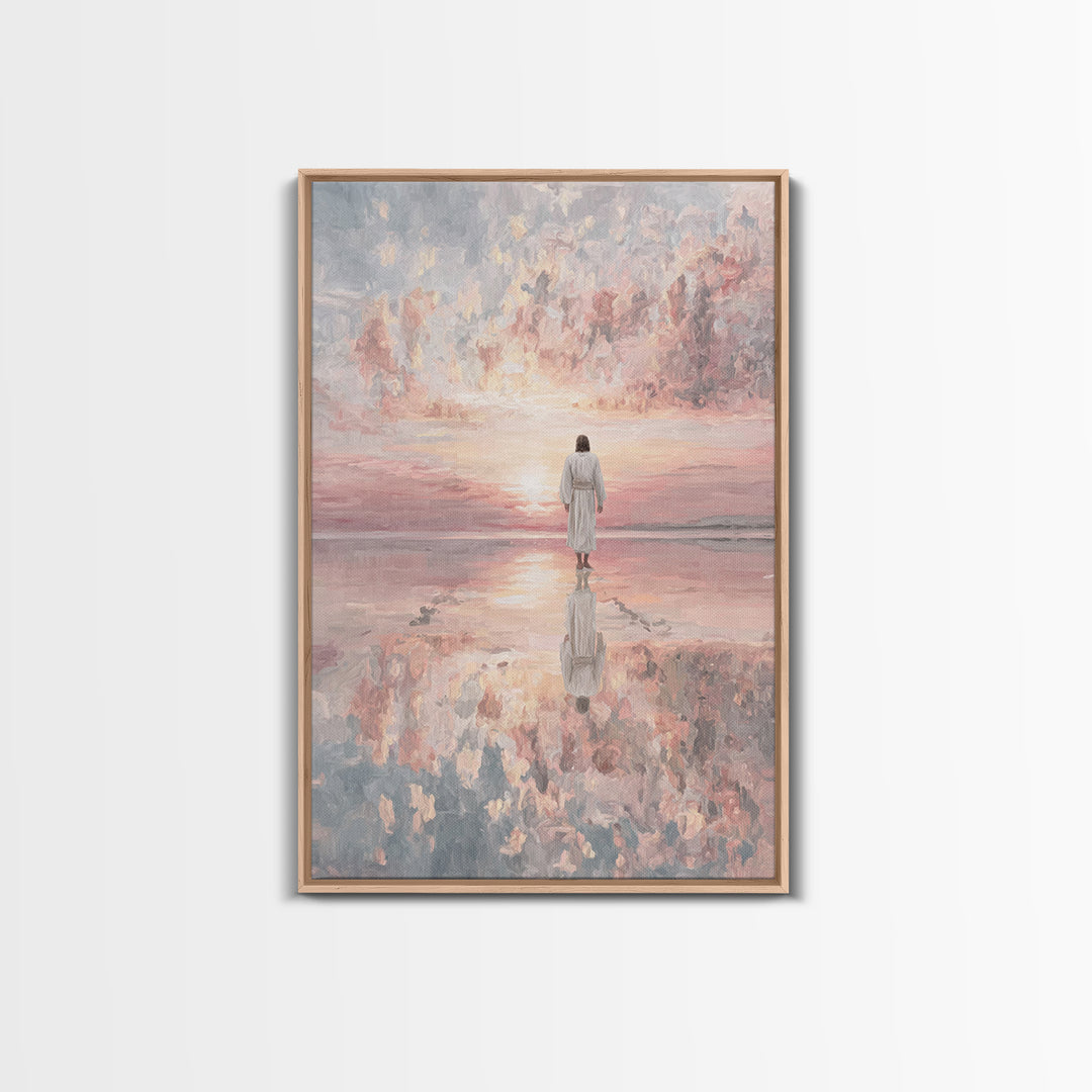 The Radiant Savior – Framed Canvas Print – Christian Wall Art – Jesus Painting – Christian Art Canvas – Modern Christian Art – Christian Ar