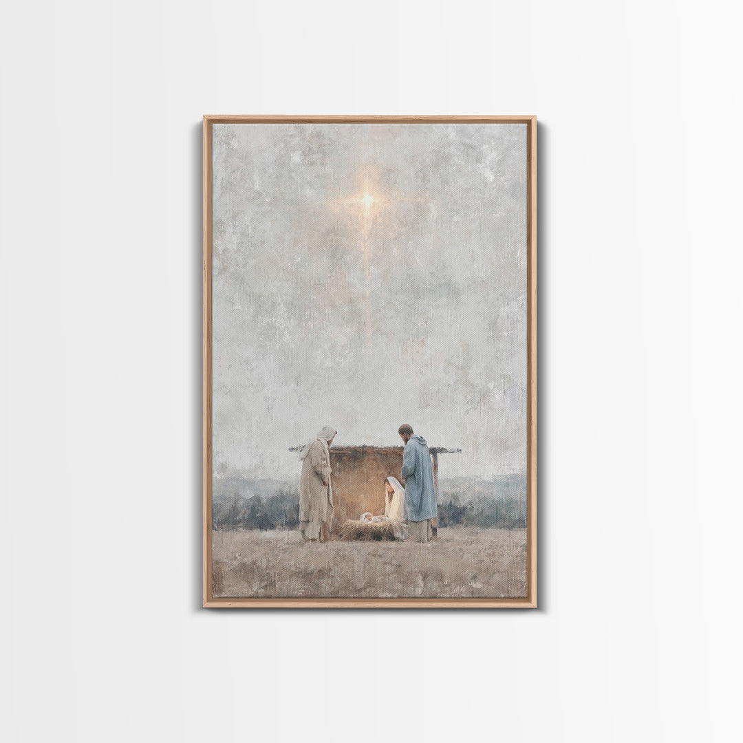 Quiet Bethlehem Night – Framed Canvas Print – Christian Wall Art – Christian Art Canvas – Christmas Art – Christian Christmas Art – Christi