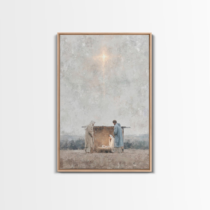 Quiet Bethlehem Night – Framed Canvas Print – Christian Wall Art – Christian Art Canvas – Christmas Art – Christian Christmas Art – Christi
