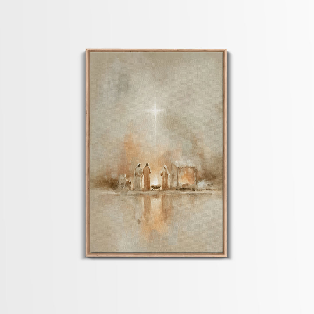 The Guiding Star – Framed Canvas Print – Christian Wall Art – Christian Art Canvas – Jesus Painting – Christian Christmas Art – Christmas W