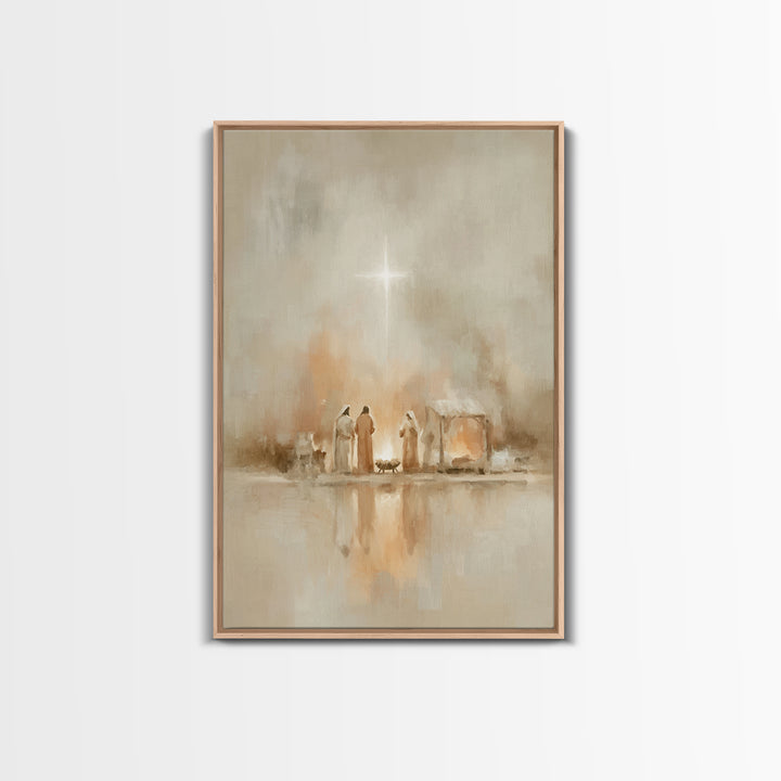 The Guiding Star – Framed Canvas Print – Christian Wall Art – Christian Art Canvas – Jesus Painting – Christian Christmas Art – Christmas W