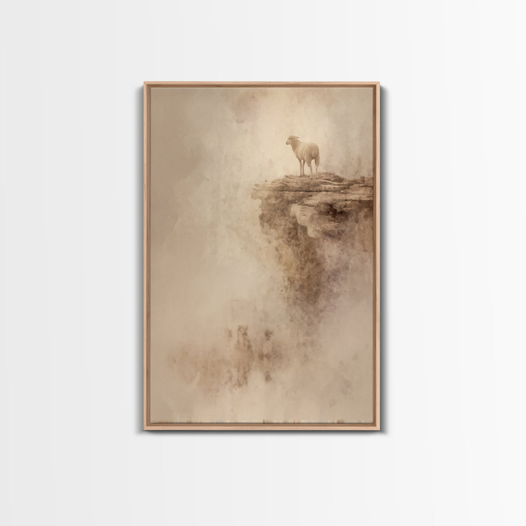 Shepherd’s Solace | Framed Canvas Print | Christian Wall Art | Christian Art Canvas | Pastoral Scenery | Christian Decor | Subtle Christian