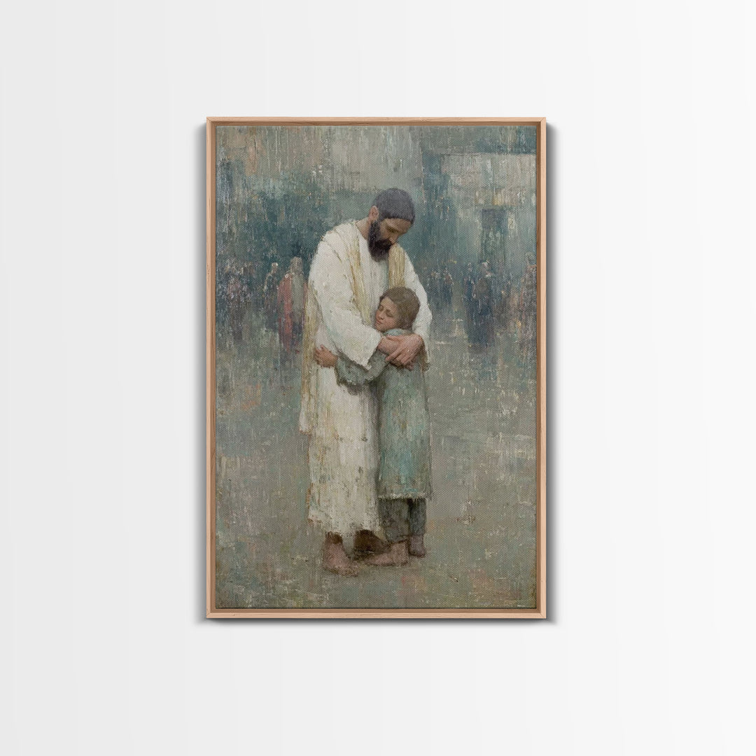 Child Of Grace, Framed Canvas Print, Christian Wall Art, Christian Art Canvas, Jesus Painting, Christian Art Work, Modern Christian Paintin