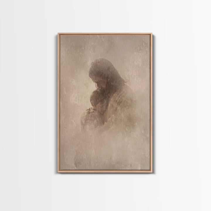 Shelter Of Peace – Framed Canvas Print – Christian Wall Art – Christian Art Canvas – Christian Art Work – Minimalist Christian Art – Christ