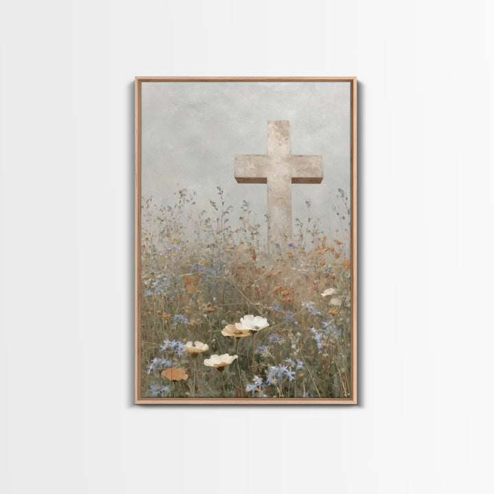 Garden Of Hope – Framed Canvas Print – Christian Wall Art – Christian Art Canvas – Christian Art Work – Christian Decor – Minimalist Christ