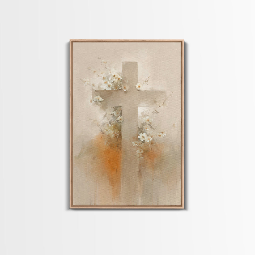 Cross Of Renewal, Framed Canvas Print, Christian Wall Art, Christian Art Canvas, Christian Paintings, Christian Art Work, Christian Decor