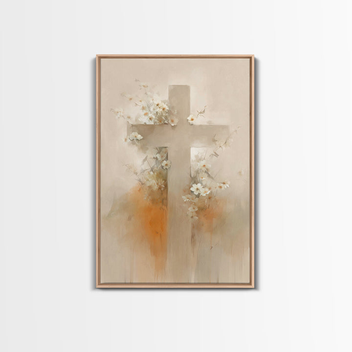 Cross Of Renewal, Framed Canvas Print, Christian Wall Art, Christian Art Canvas, Christian Paintings, Christian Art Work, Christian Decor