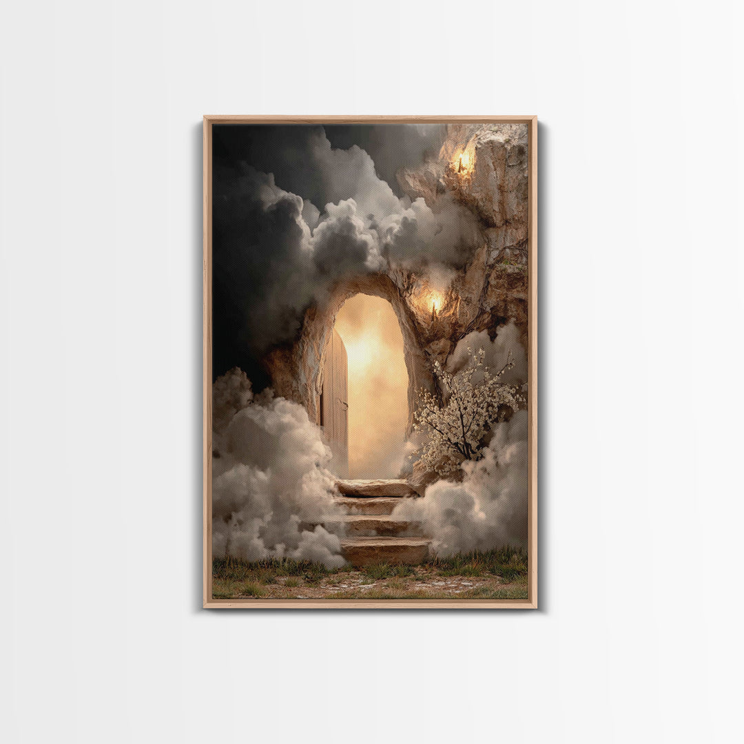 Risen Radiance - Framed Canvas Print - Christian Wall Art - Abstract Christian Art - Christian Art Canvas - Modern Christian Art - Christia