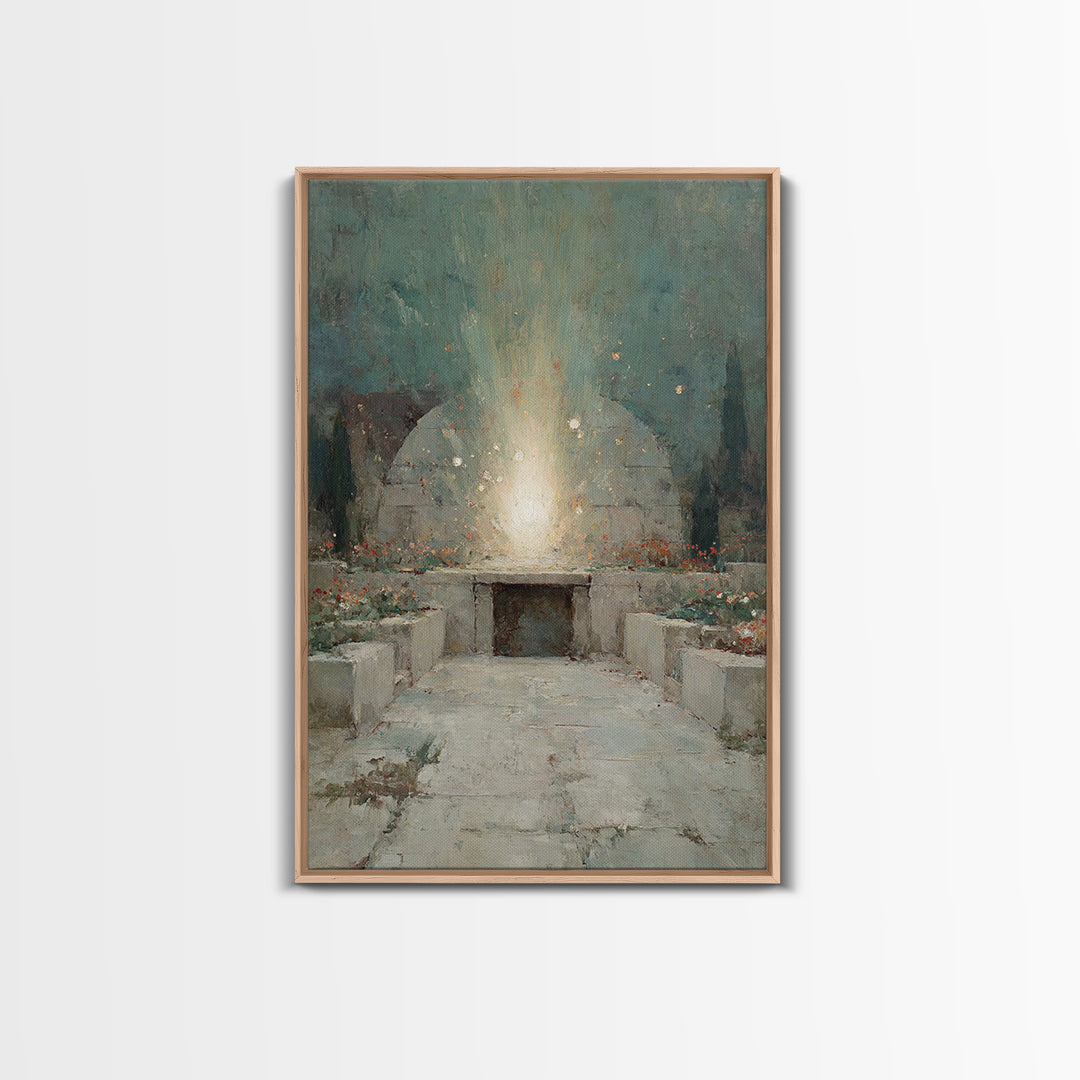 Hollow Of Light - Framed Canvas Print - Christian Art Work - Christian Wall Art - Unique Christian Art - Christian Painting - Christian Art