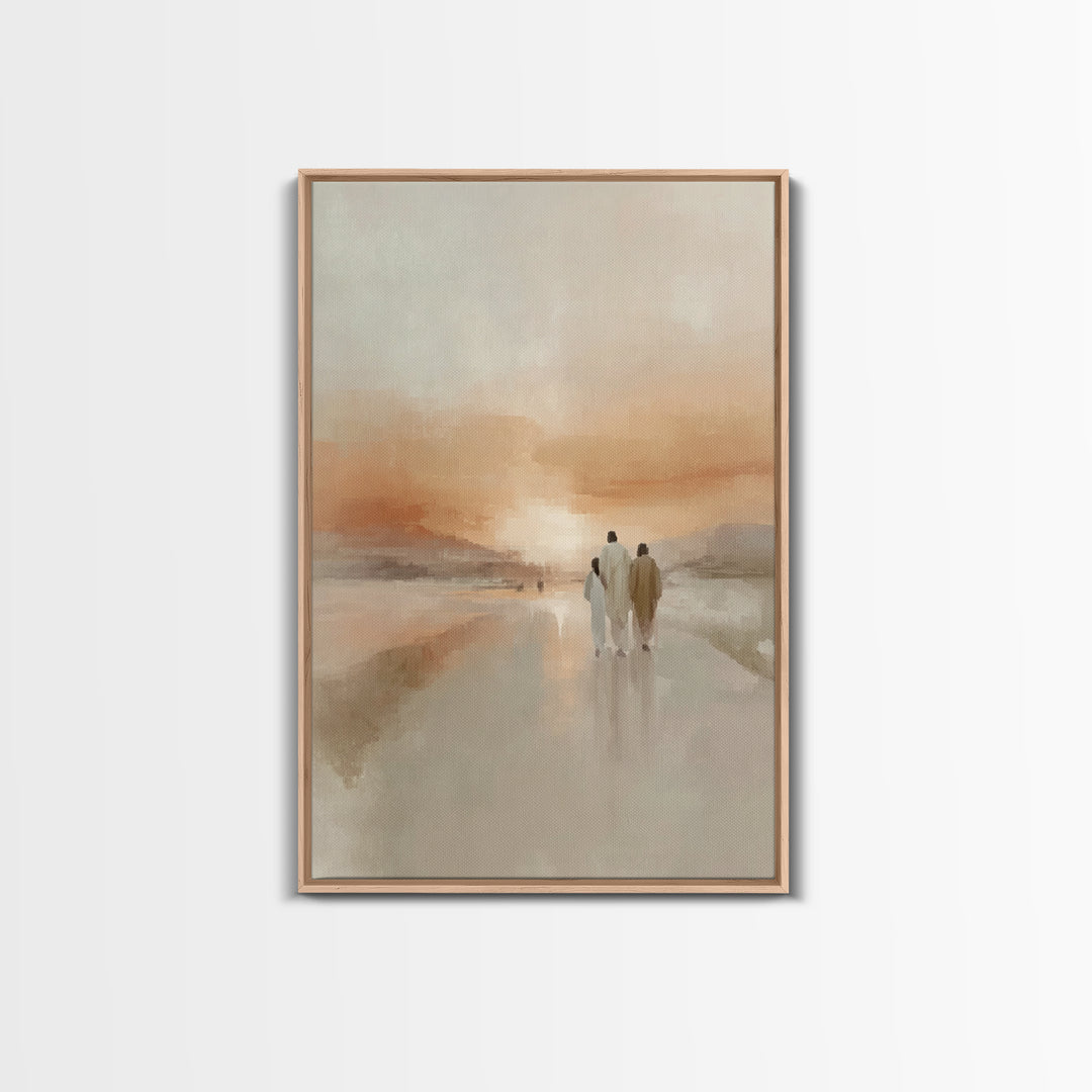 Sacred Sunset Road – Framed Canvas Print – Christian Wall Art – Christian Art Canvas – Jesus Painting – Modern Christian Art – Christian Ch