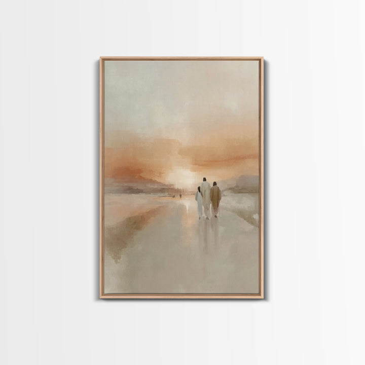 Sacred Sunset Road – Framed Canvas Print – Christian Wall Art – Christian Art Canvas – Jesus Painting – Modern Christian Art – Christian Ch