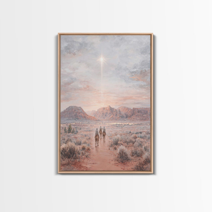 Desert Star Path | Framed Canvas Print | Christian Art Canvas | Christian Wall Art | Christmas Art Work | Christian Christmas Art | Christi