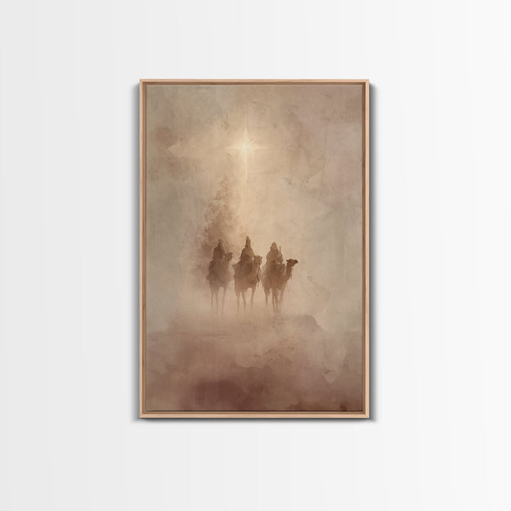 Three Kings Rising – Framed Canvas Print – Christian Christmas Art – Christian Art Canvas – Christmas Wall Art – Christian Wall Art – Chris