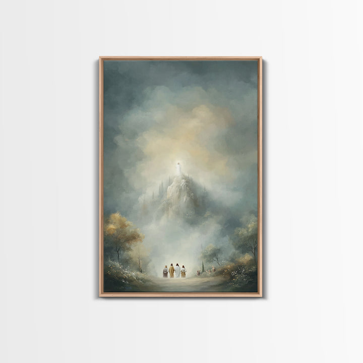 Mountain Glory Light, Framed Canvas Print, Christian Wall Art, Christian Art Canvas, Jesus Painting, Modern Christian Art, Christian Gift I