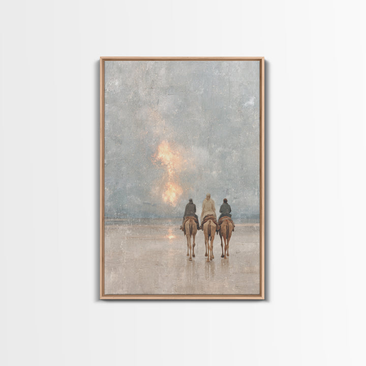 Desert Starfire – Framed Canvas Print – Christian Art Canvas – Jesus Painting – Christian Wall Art – Christian Christmas Art