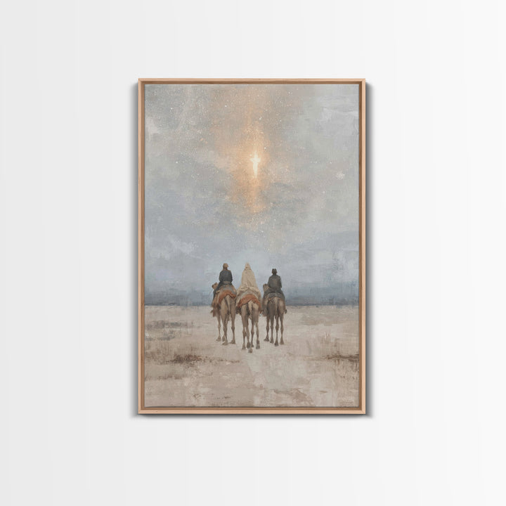 Cross of Light – Framed Canvas Print – Christian Wall Art – Christian Christmas Art – Jesus Painting – Christian Art Canvas