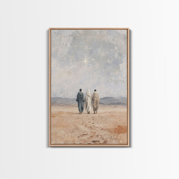 Guiding Star – Framed Canvas Print – Jesus Painting – Christian Christmas Art – Christian Art Canvas – Christian Wall Art – Christmas Art
