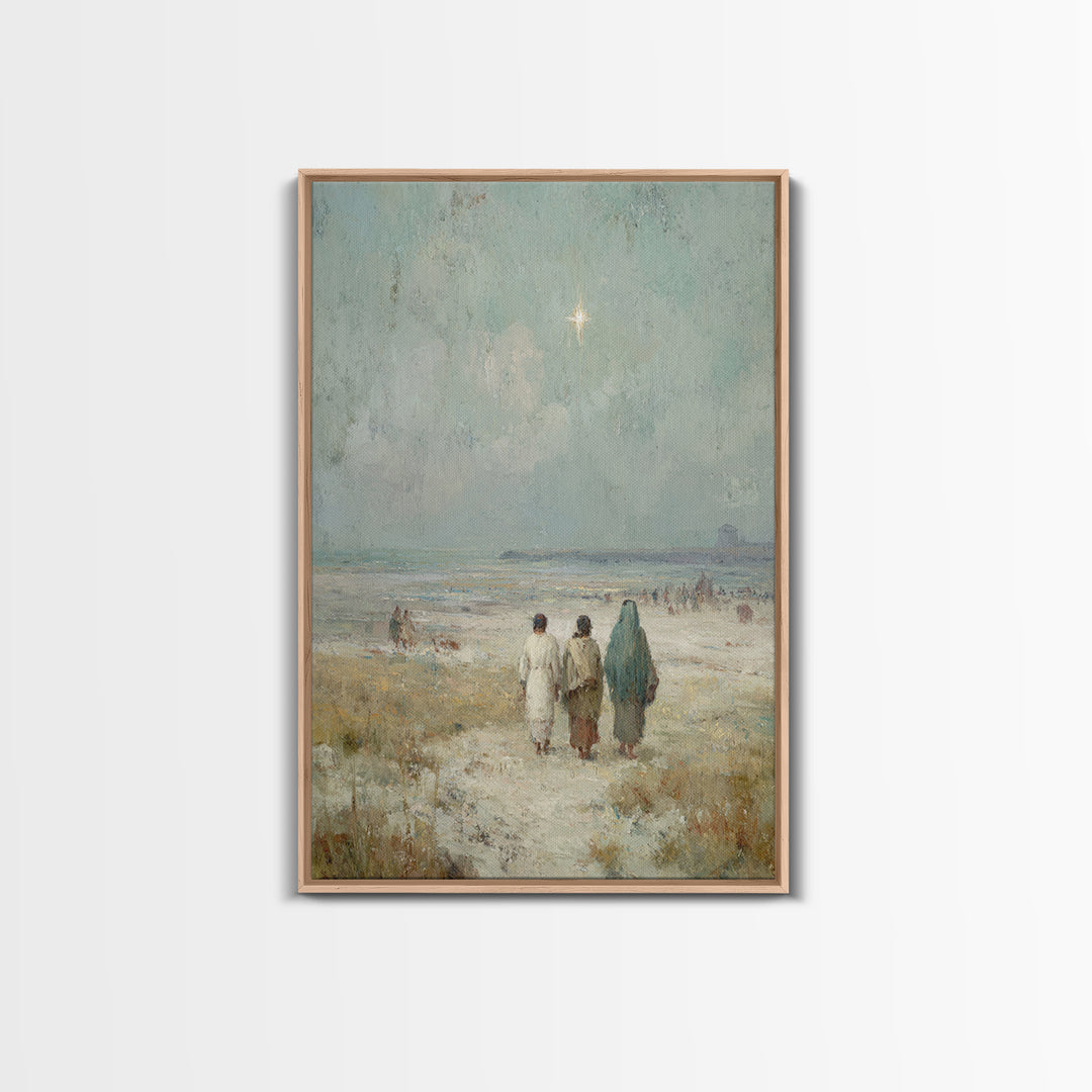 Pilgrims Of Hope – Framed Canvas Print – Christmas Art – Christian Wall Art – Jesus Painting – Christian Art Canvas – Christian Christmas A
