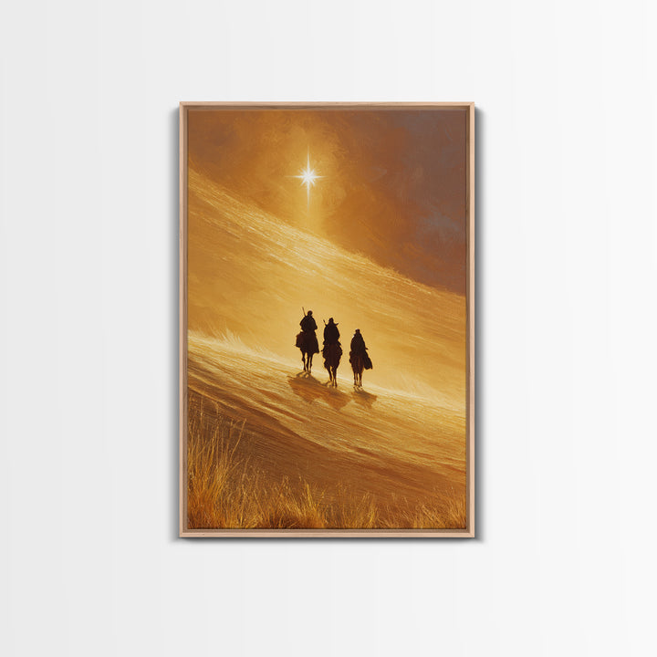 Radiant Dunes – Framed Canvas Print – Christian Art Canvas – Christian Christmas Art – Christian Wall Art – Christmas Art – Jesus Painting
