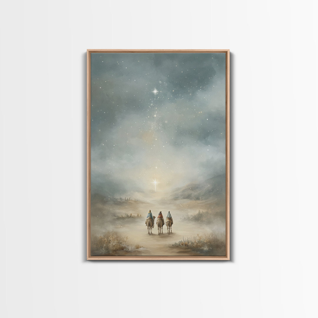 Heavenly Road – Framed Canvas Print – Christian Christmas Art – Christian Art Canvas – Christian Wall Art – Christmas Art – Jesus Painting