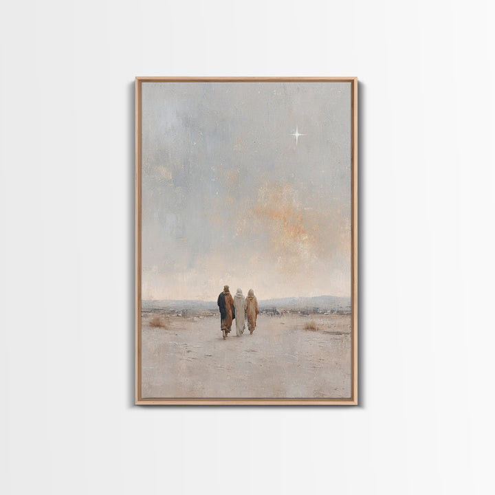 Starborn Path – Framed Canvas Print – Christian Wall Art – Jesus Painting – Christian Christmas Art – Christian Art Canvas – Christmas Art