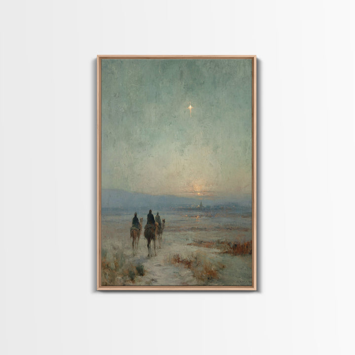 Star of Bethlehem – Framed Canvas Print – Christian Art Canvas – Christian Wall Art – Christmas Art – Jesus Painting – Christian Christmas