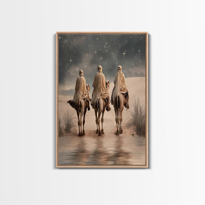 Three Kings Light – Framed Canvas Print – Christian Wall Art – Christmas Art – Christian Art Canvas – Christian Christmas Art – Christian D