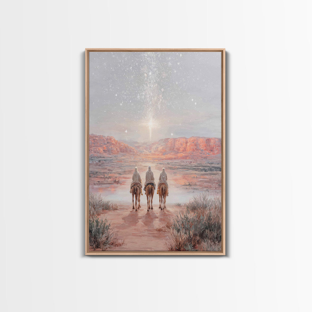 Radiant Night Star – Framed Canvas Print – Christian Christmas Art – Christian Wall Art – Christian Art Canvas – Christmas Art – Christian