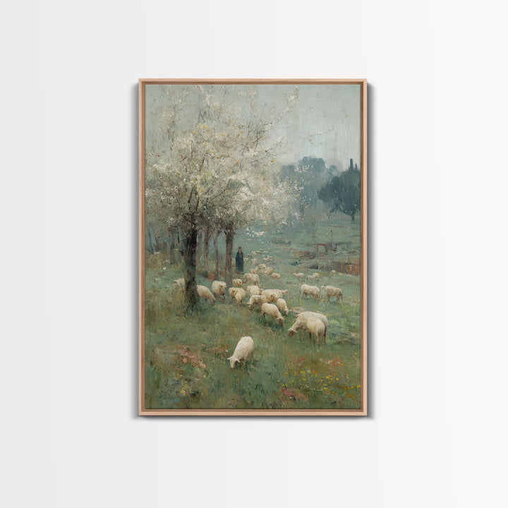 Grace In Bloom | Framed Canvas Print | Christian Art Canvas | Christian Wall Art | Jesus Painting | Christian Christmas Art