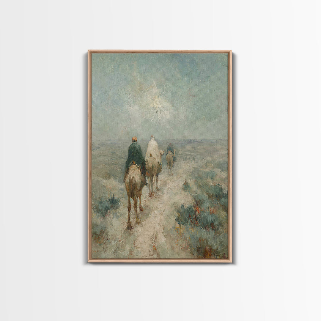 Ancient Kings Path, Framed Canvas Print, Christian Christmas Art, Christian Art Canvas, Christmas Wall Art, Vintage Christmas Art