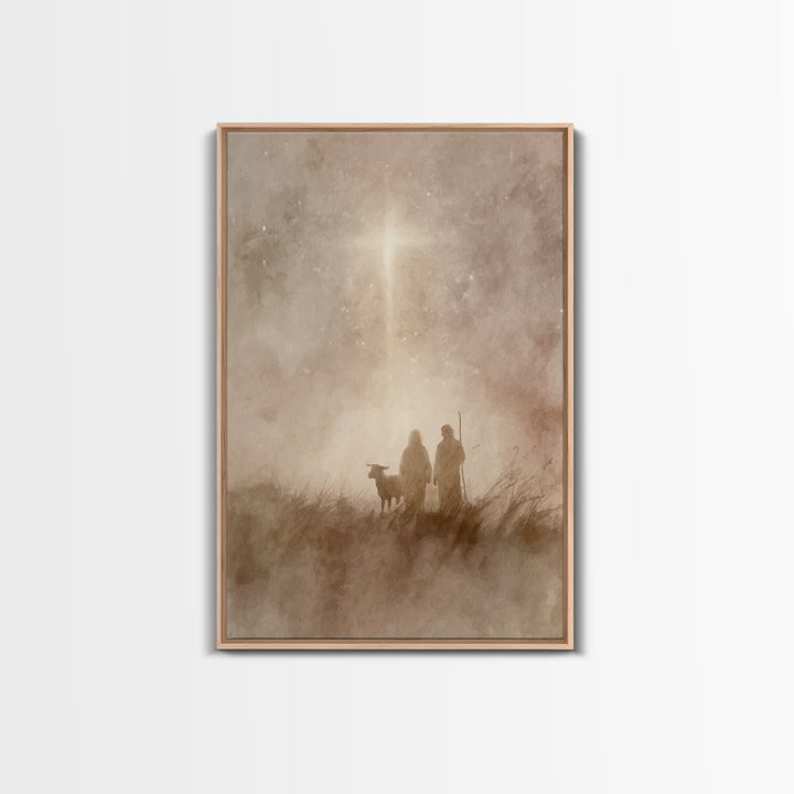 Shepherds At Dawn – Framed Canvas Print – Christian Art Canvas – Christian Christmas Art – Christian Art – Christian Wall Art – Christmas A