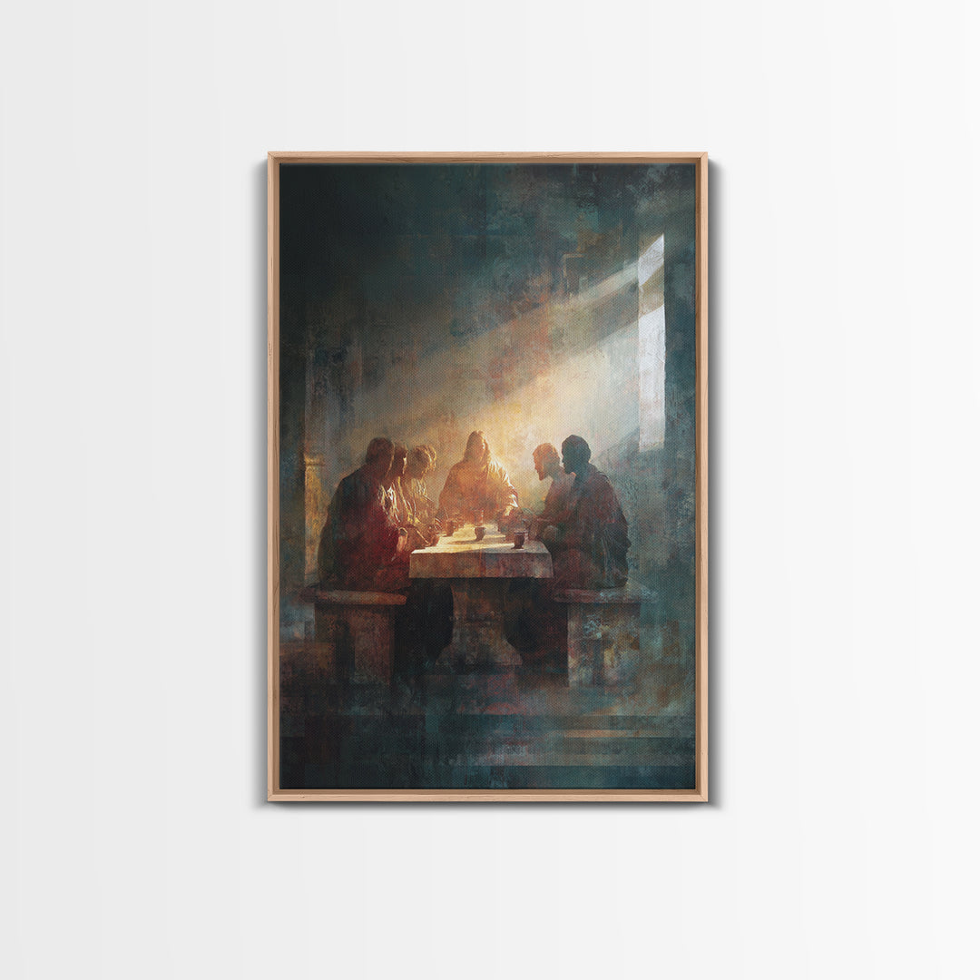Divine Light Gathering – Framed Canvas Print – Christian Art Canvas – Christian Wall Art – Moody Christian Art – Jesus Painting – Christian