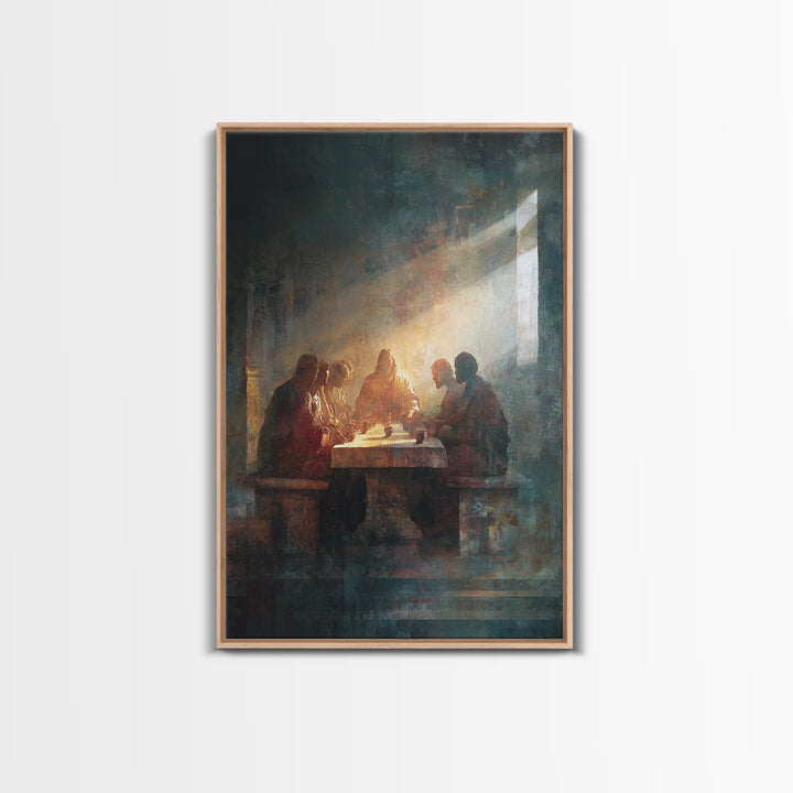 Divine Light Gathering – Framed Canvas Print – Christian Art Canvas – Christian Wall Art – Moody Christian Art – Jesus Painting – Christian