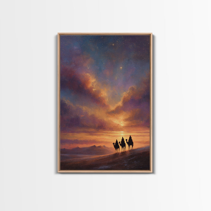 The Guiding Star – Framed Canvas Print – Christian Wall Art – Christian Art Canvas – Christmas Art – Christian Christmas Art