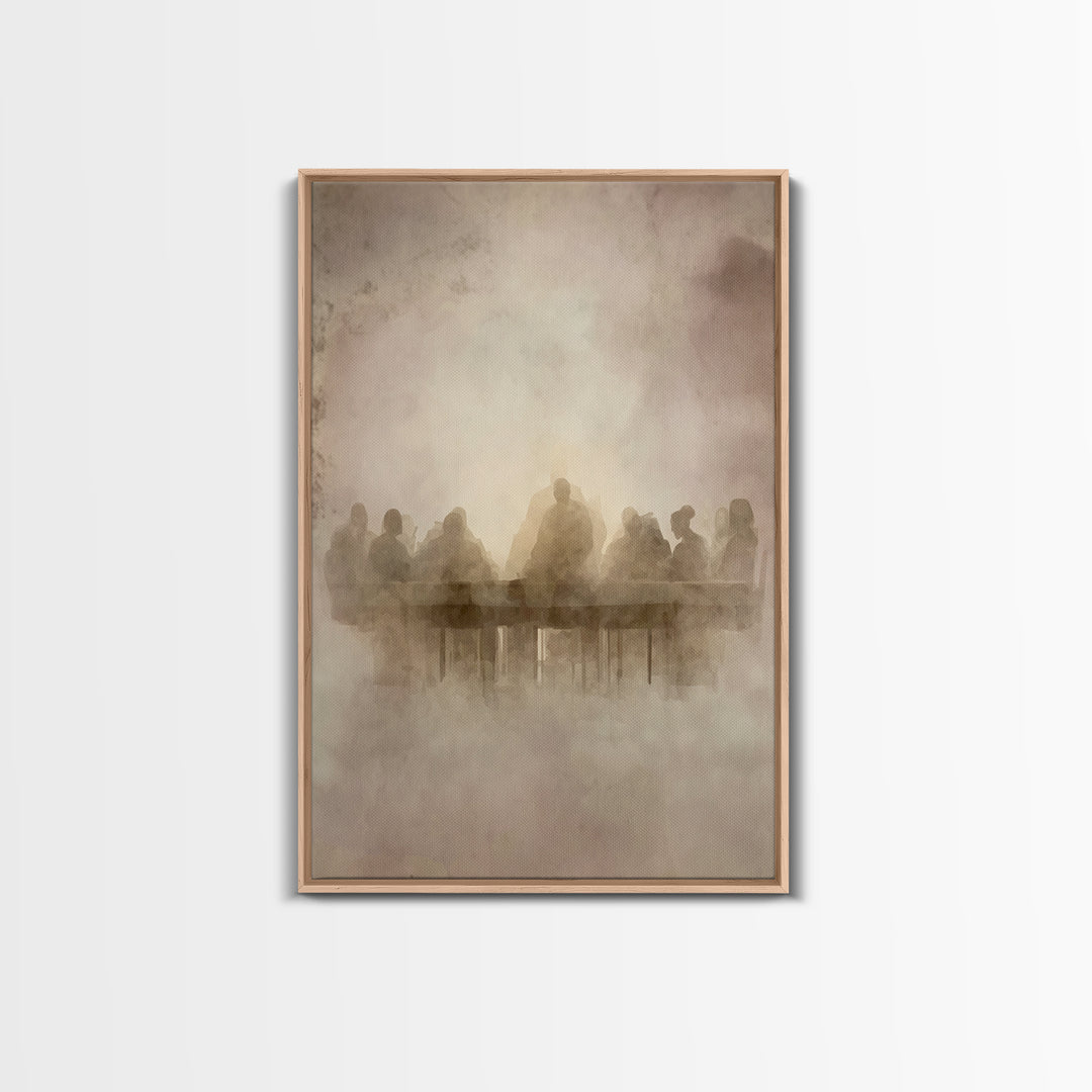 Heavenly Feast Dawn – Framed Canvas Print – Christian Art Canvas – Christian Wall Art – White Christmas Art – Christian Christmas Decor – J