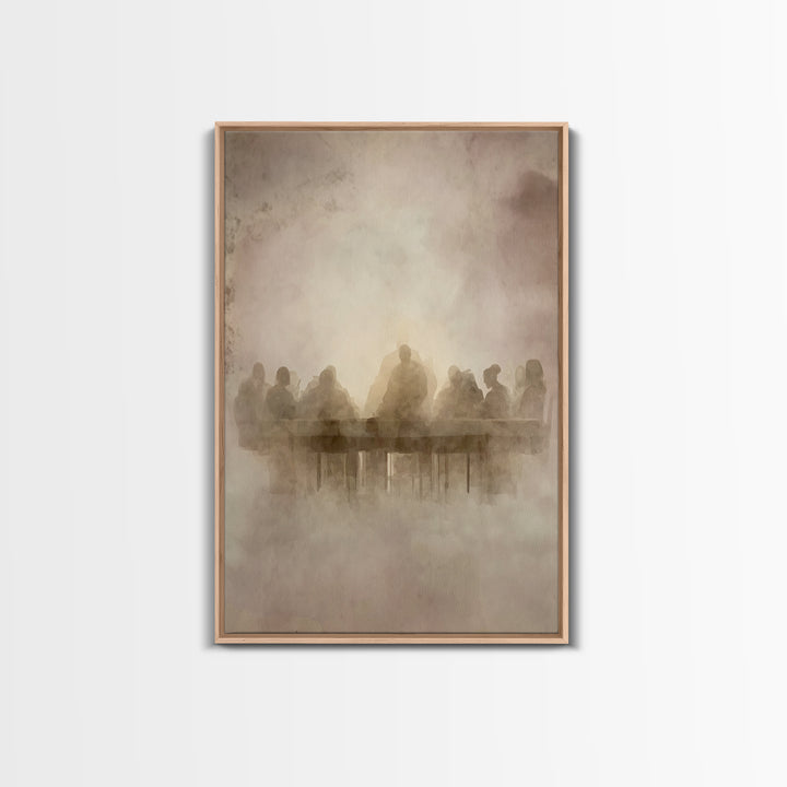 Heavenly Feast Dawn – Framed Canvas Print – Christian Art Canvas – Christian Wall Art – White Christmas Art – Christian Christmas Decor – J
