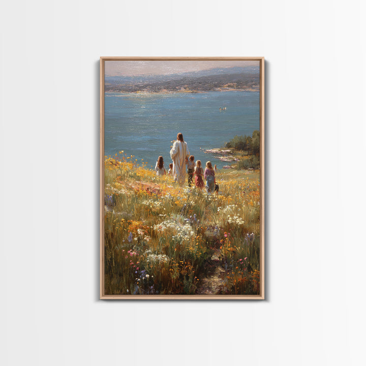 Garden Of Peace – Framed Canvas Print – Christian Painting – Christian Wall Art – Jesus Art Print – Christian Art Canvas – Christian Christ
