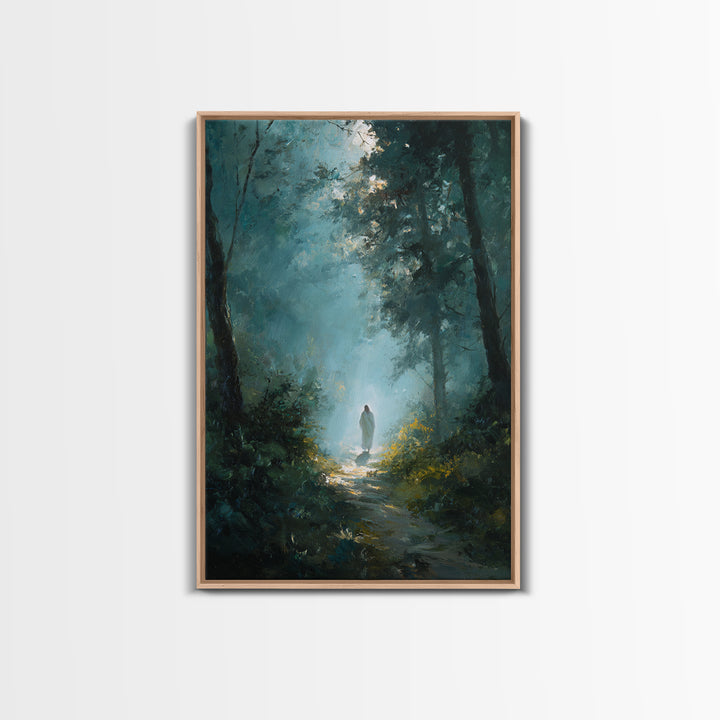 Path Of Light – Framed Canvas Print – Christian Wall Art – Jesus Painting – Christian Art Canvas – Moody Christian Art – Large Christian Pa