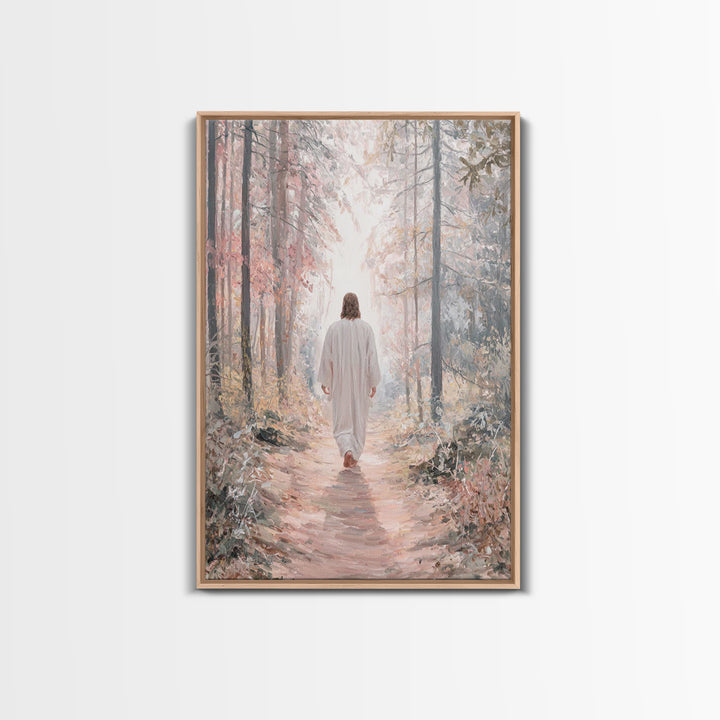 Hallowed Path – Framed Canvas Print – Jesus Painting – Christian Wall Art – Christian Art Canvas – Subtle Christian Art – Moody Christian A
